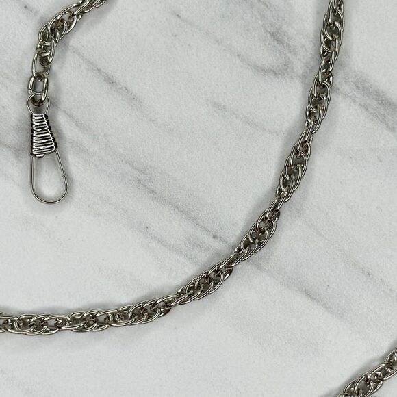 Silver Tone Skinny Chain Link Purse Handbag Bag Replacement Strap - Picture 9 of 10